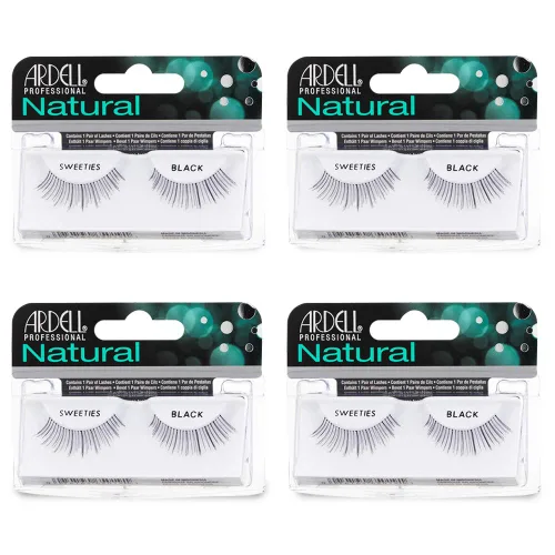 Miniatura 10 de Ardell Pestañas postizas para bebés, ligeras, de aspecto natural, con banda invisible para uso diario, paquete de 4