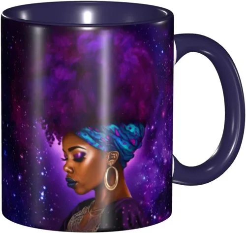 Miniatura 12 de Taza de café, taza de té para mujeres y niñas, taza de diseño único, perfecta para regalos, mujeres afroamericanas afro