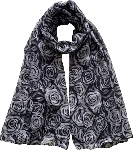 Miniatura 2 de Lina & Lily Bufanda de mujer con estampado floral rosa ligero, L