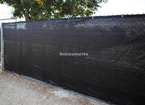 Pantalla negra de 4 x 50 pies, con clasificación UV del 85% de bloqueo para valla de privacidad, cubierta de tela de malla con ojales (5.11 oz/m²)