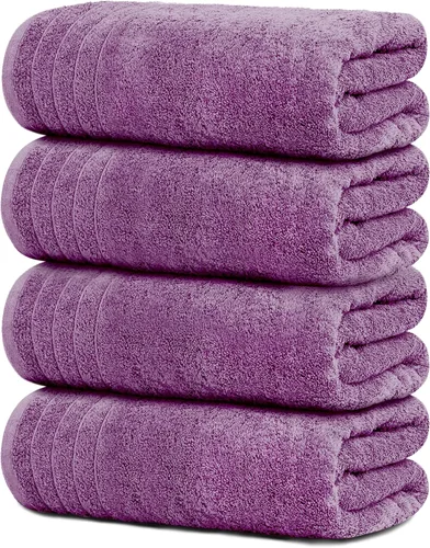 Miniatura 11 de Tens Towels Paquete de 4 toallas de baño extra grandes de 30 x 60 pulgadas, 100% algodón, más grandes y ligeras, más rápidas de secar, súper suaves
