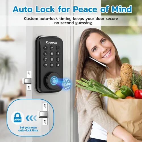 Miniatura 6 de Cerradura de puerta inteligente de huellas dactilares, cerrojo de entrada sin llave con control de aplicación, cerradura de puerta con teclado 4
