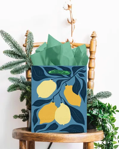 Miniatura 6 de qiqee 7.9 x 4.3 x 9.6 pulgadas, 6 bolsas de regalo de papel con flores llamativas con asas de papel tisú, bolsas de tamaño mediano