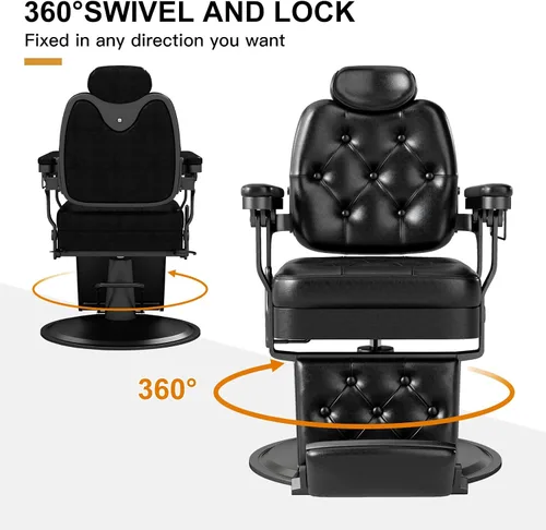 Miniatura 4 de Artist hand Silla de peluquero para estilista, Silla de salón reclinable hidráulica multiusos, Sillas de peluquería de servicio pesado, Barbería
