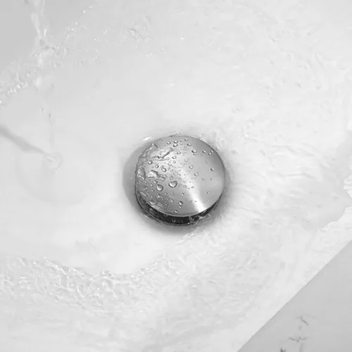 Miniatura 2 de Desagüe de fregadero de níquel cepillado de 1 1/4, drenaje desplegable de baño con cesta de colador de latón extraíble, con tapón de drenaje
