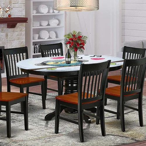 Miniatura 2 de Mantel ovalado ajustable para mesa de patio, decoración musical, poliéster elástico, bonito diseño de búho de dibujos animados con auriculares, se