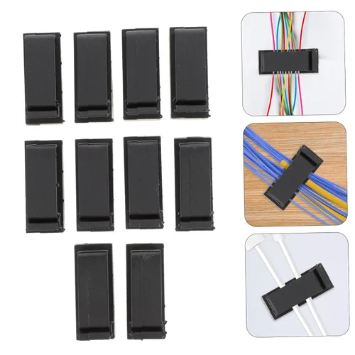 Miniatura 6 de Hemobllo Ganize Your Desk - 10 clips organizadores de cables autoadhesivos para auriculares, cables de cargador de teléfono