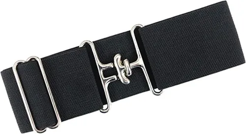 Miniatura 5 de Cinturón ecuestre elástico de 1.5 pulgadas con cinturón elástico con hebilla de surcingle para caballos, correa de cuero para llaves de caballo