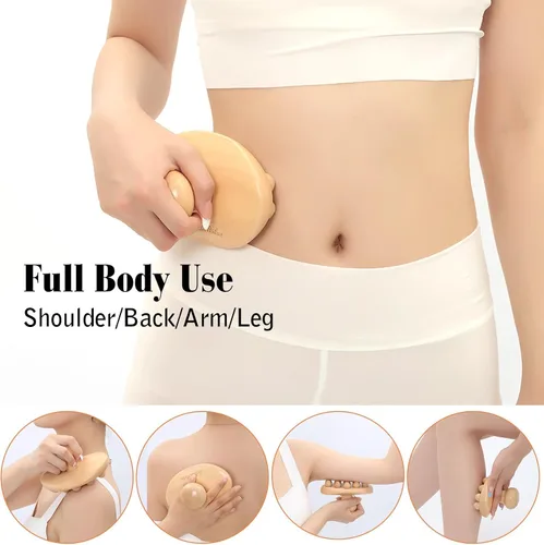 Miniatura 2 de Herramientas de masaje de terapia de madera, rodillo masajeador de celulitis, cepillo de cuerpo de madera, removedor de celulitis, cepillo