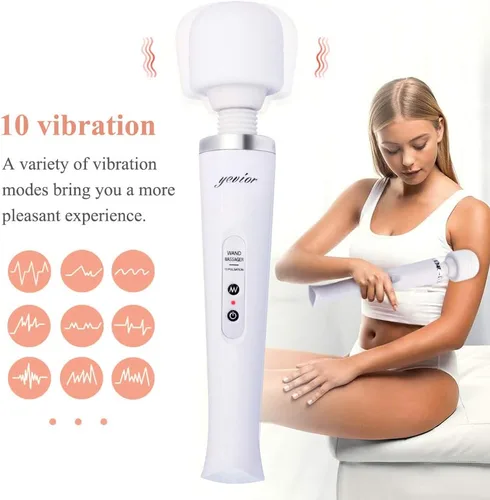 Miniatura 3 de YEVIOR Varita masajeadora eléctrica personal inalámbrica con 10 potentes ajustes de pulso, masajeador vibratorio de mano recargable para aliviar