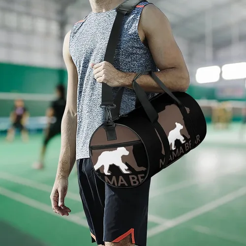 Miniatura 6 de Mama Bear - Bolsa de lona cilíndrica ligera para viajes, gimnasio, con correa para el hombro, para deportes, entrenamiento, yoga