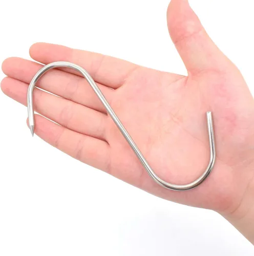 Miniatura 2 de 20 ganchos de carne de 5 pulgadas, gancho en S de acero inoxidable de 0.157 pulgadas para colgar, pollo, caza, ahumar, costillas, pescado, carne