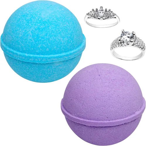 Miniatura 3 de Ocean Breeze - Juego de 2 bombas de baño de lavanda con anillo sorpresa tamaño 7 en el interior, cada uno fabricado en Estados Unidos