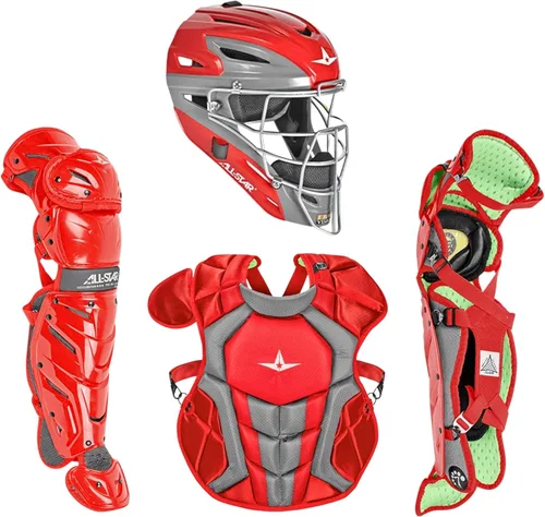 Miniatura 24 de All-Star Eje S7 de 9 a 16 años – Kit de equipo de captura de béisbol (incluye casco, protector de pecho, protectores de piernas), cumple con NOCSAE