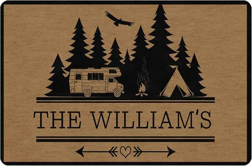 Miniatura 7 de Magimagine Alfombra personalizada para puerta de cámper, alfombra de puerta de RV de camping personalizada con texto, alfombra de cámper