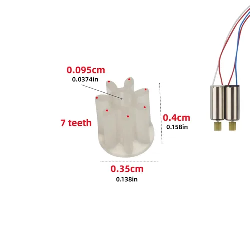 Miniatura 2 de Engranaje grande de 4 piezas de 36 dientes y 4 piezas de engranajes de motor de 7 dientes para E88 E88PRO E88MAX E525 E99 E99PRO P1 P5PRO K3 S1 P8