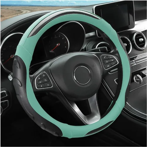 Miniatura 11 de Funda de Volante de Cuero, Protector de Volante de Auto Elástico, Funda de Volante Universal de 15 Pulgadas Antideslizante Transpirable Sin Olor