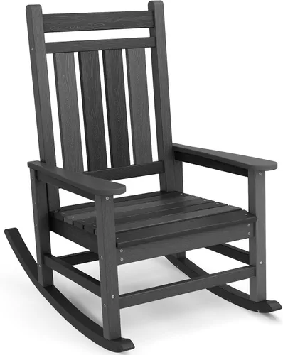 Miniatura 36 de SEWALL Mecedora de polietileno de alta densidad para adultos, mecedora de gran tamaño para exteriores, para patio, porche, Aruba