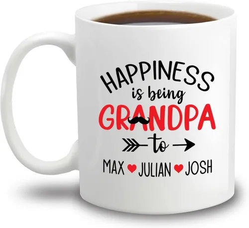 Miniatura 8 de Tazas con fotos personalizadas para abuelo, regalo para el mejor abuelo del mundo, taza de café personalizada para abuelo, taza para abuelos