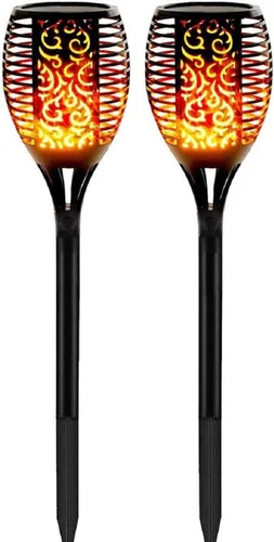 Himalayan Glow Luces solares tipo antorcha, llama parpadeante impermeable IP65, 96 luces LED para decoración de paisaje, iluminación del atardecer
