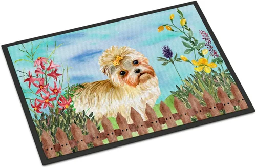 Miniatura 89 de Caroline's Treasures CK1311MAT Cavalier Spaniel Poinsettas - Felpudo de 18 x 27 pulgadas, tapete para puerta delantera, interior y exterior