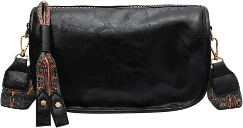 Bolsos Hobo para mujer, bolsos cruzados vintage para mujer, bolsos de piel sintética suave para mujer, correa de guitarra de diseñador