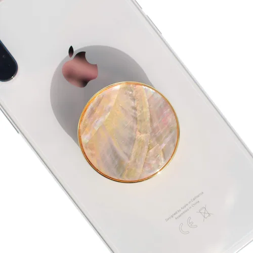Miniatura 9 de OnTheGrip Lindo diseño de concha marina natural en forma redonda, soporte de teléfono móvil plegable para smartphone, tablet, accesorio