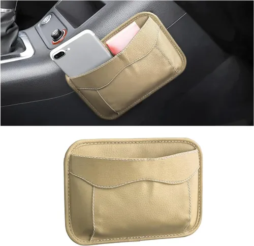 Miniatura 10 de Moly Magnolia Organizador de bolsillo lateral para asiento de automóvil, bolsa de almacenamiento de piel sintética con bandera estadounidense
