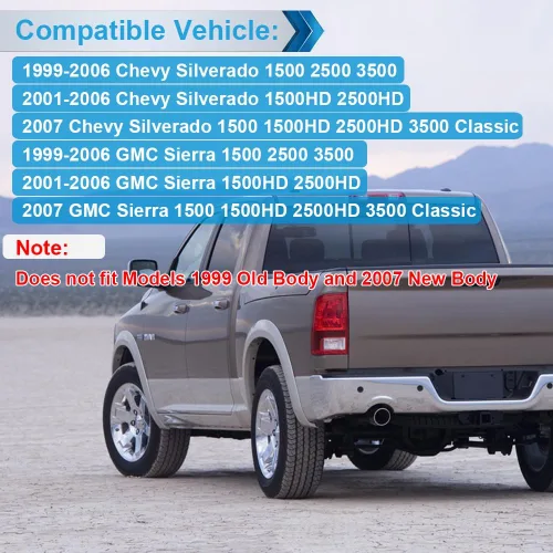 Miniatura 7 de Junta de Sellado de Tercera Luz de Freno Compatible con Chevy Silverado 1999-2006 1500 2500 3500 GMC Sierra 1500HD 2500HD 3500HD Ensamble de Lámpara