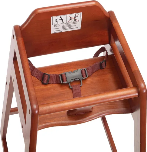Miniatura 8 de Silla alta de madera para restaurante lista para montar, sillas altas para bebés, silla de alimentación duradera con escalones, sillas altas
