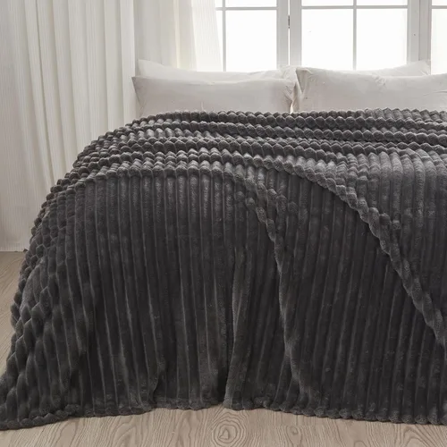 Miniatura 29 de NEWCOSPLAY Manta de Tiro Súper Suave Aqua Franela Sedosa Premium Forro Polar Jacquard Acanalado 3D Ligero Manta de Cama Uso en Todas las Estaciones