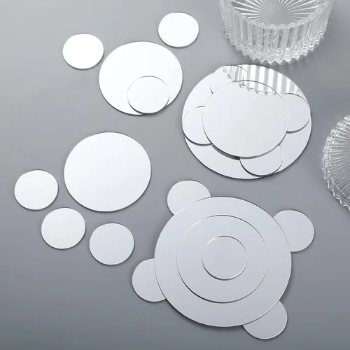 Miniatura 4 de Jetec 40 piezas de espejo redondo pequeño tamaño pequeño espejo redondo azulejos adhesivos decoración del hogar para manualidades y proyectos