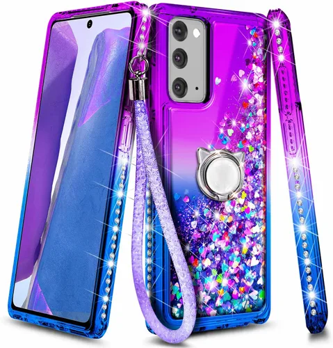Miniatura 167 de NGB - Funda de teléfono diseñada para Samsung Galaxy S9+ Plus, morado/azul, con purpurina líquida para mujeres y niñas, con protector de pantalla
