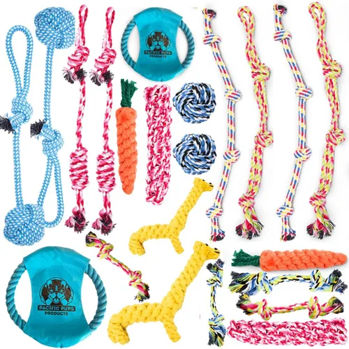 Miniatura 9 de Pacific Pups Products - Juguetes de Cuerda para perro, para masticadores agresivos, juego de 11 juguetes para perros casi indestructibles, juguetes