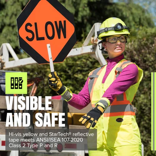 Miniatura 3 de Chaleco de seguridad Pioneer para mujer con bolsillos - Cinta reflectante de alta visibilidad - Para construcción - Amarillo/verde