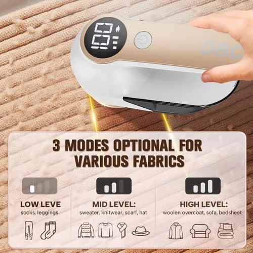Miniatura 4 de DBC Afeitadora de tela con potente motor de 15000 r/min, pantalla LED, 3 velocidades, cuchillas de 6 hojas, cabezal de afeitado grande para quitar