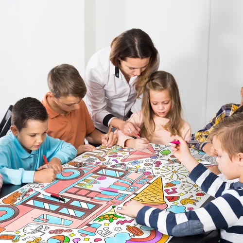 Miniatura 5 de Gatherfun Póster Gigante para Colorear para Pared de Aula - Versátil 31.5 x 72 Pulgadas Póster de Actividad de VERANO/Cubierta de Mesa, Fiestas