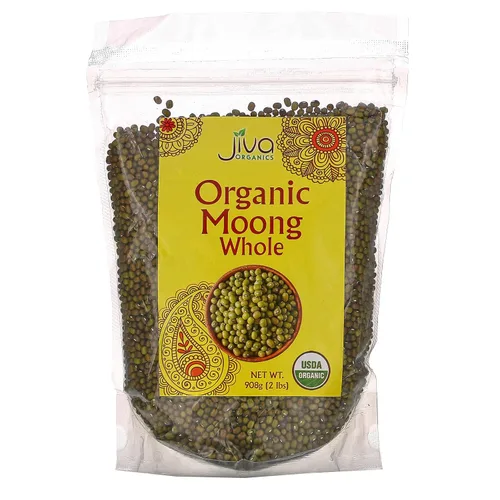 Miniatura 10 de Jiva Organics Frijoles de Mung Orgánicos Enteros 4 LB Bolsa GRANDE - Frijol Verde de Mung