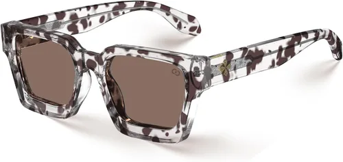 Miniatura 68 de VISOONE Moda 100% UV400 Protección Rectángulo TR90 Y2K Gafas de sol Accesorios para Mujeres Hombres RIVER, Carne de suelo/Gris Rosa
