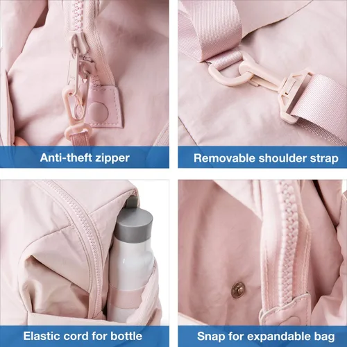 Miniatura 4 de BAGSMART BAGSMART - Bolsa de gimnasio para mujer, bolsa de mano para fin de semana, bolsas de viaje con funda de carretilla, bolsa de viaje