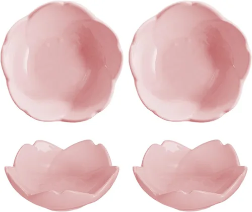 Miniatura 9 de WAIT FLY Hermosos platos de cerámica con forma de Sakura de 3 pulgadas, soportes para bolsas de té, platillo de ketchup / platos