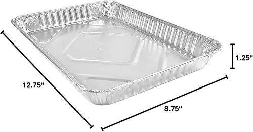 Miniatura 10 de PACTOGO Bandeja de papel de aluminio para tartas de tamaño 1/4 con tapa de cúpula baja transparente, 12.75 pulgadas de largo x 8.75 pulgadas