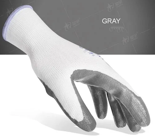 Miniatura 2 de 12 pares de guantes de trabajo de seguridad, guantes de jardinería, revestimiento de nitrilo antideslizante, guantes de inmersión