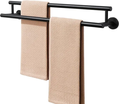 Miniatura 9 de Alise Toallero doble de níquel cepillado, toallero de 16 pulgadas para baño montado en la pared, toallero de baño de acero inoxidable SUS304
