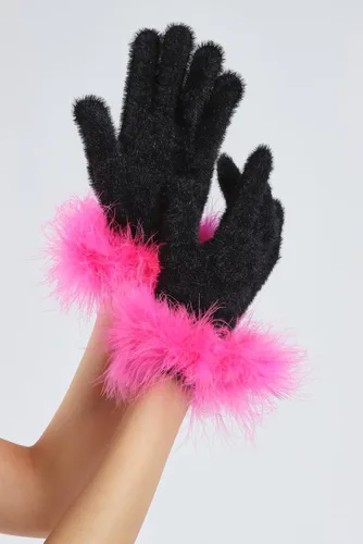 Miniatura 39 de Sahabowi Guantes de cuero para clima frío Manopla de lana cálida de invierno para mujeres