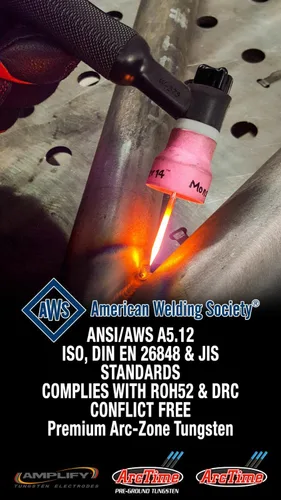 Miniatura 6 de ArcTime TIG - Electrodos de tungsteno de mezcla de tierras raras, no radiactivos, no toriados híbridos prémium (azul cielo, EWG) 1/16 pulgadas x 7