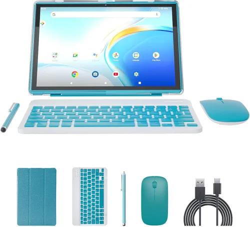 Miniatura 8 de Tablet de 10 pulgadas con teclado 2 en 1 Tablet Android 14 Tabletas Incluye estuche ratón lápiz capacitivo batería de 6000mAh 8GB+64GB Soporta Azul