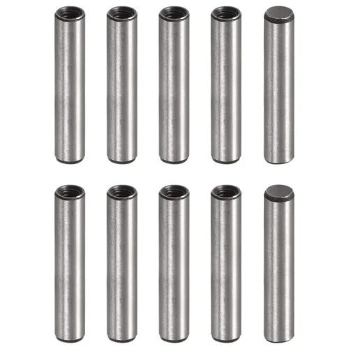 Miniatura 9 de uxcell M4 Pasador de rosca interna 10 unids 0.236x1.969 in biselado plano acero al carbono cilíndrico pin cama estantería dispositivos metálicos