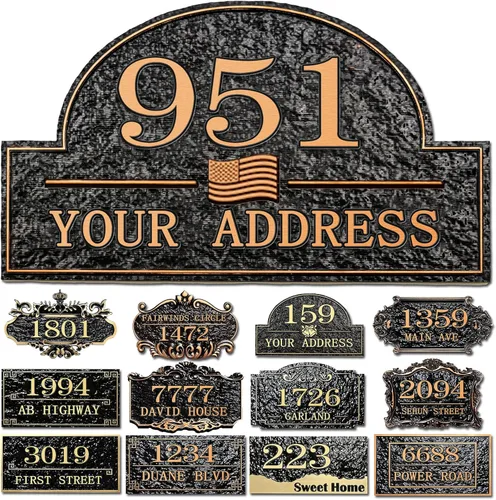 Miniatura 28 de Placa personalizada de dirección de casa, letrero de dirección de nombre de calle personalizado para números de casa, placa para buzón de garaje