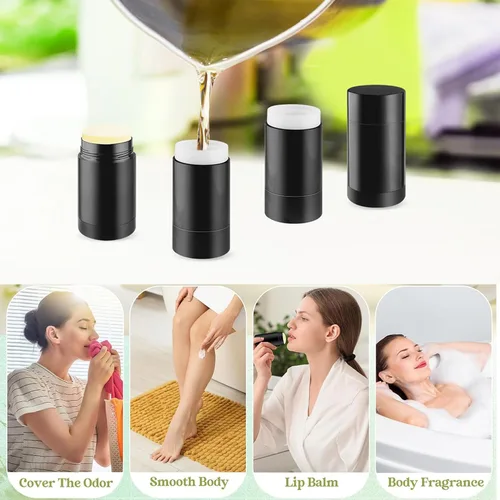 Miniatura 3 de Recipientes de desodorante vacíos de 2.5 fl oz (2.5 fl oz), barra de llenado de plástico, contenedor de desodorante de plástico, botellas